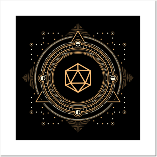 Polyhedral D20 Dice Sacred Symbol of the Sorcerer Posters and Art